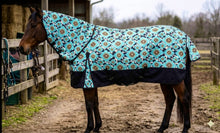 Heavy Weight Horse Winter Turnout Blanket  ( With Detachable Hood ) 1200 Denier with 300 GSM Fill - (Cowhide-Aztec-Print)