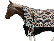 HIGH NECK HORSE RAINSHEET 1200 Denier - BEIGE Aztec Print