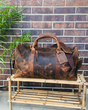 Distressed Leather Duffle Bag, Weekender Bag, Vacation Bag, Gym Bag