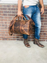 Distressed Leather Duffle Bag, Weekender Bag, Vacation Bag, Gym Bag