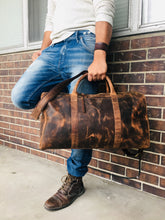 Distressed Leather Duffle Bag, Weekender Bag, Vacation Bag, Gym Bag