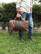 Distressed Leather Duffle Bag, Weekender Bag, Vacation Bag, Gym Bag