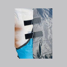HORSE RAINSHEET With Detachable Hoods (VELCROW HOODS / ANTI-FLIP DESIGN ) - Bucking Cowboy Design
