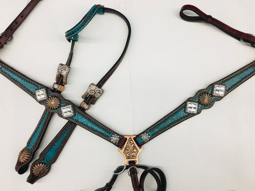 !! NEW ITEM !! Western Bling Tack Set ( Western HEadstall & Breastcollar Set )